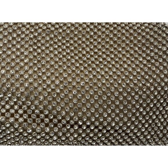 LOEFFLER RANDALL Women's Doris Crystal Rhinestone Mesh Mini Frame Pouch Bag Gold - Picture 10 of 10